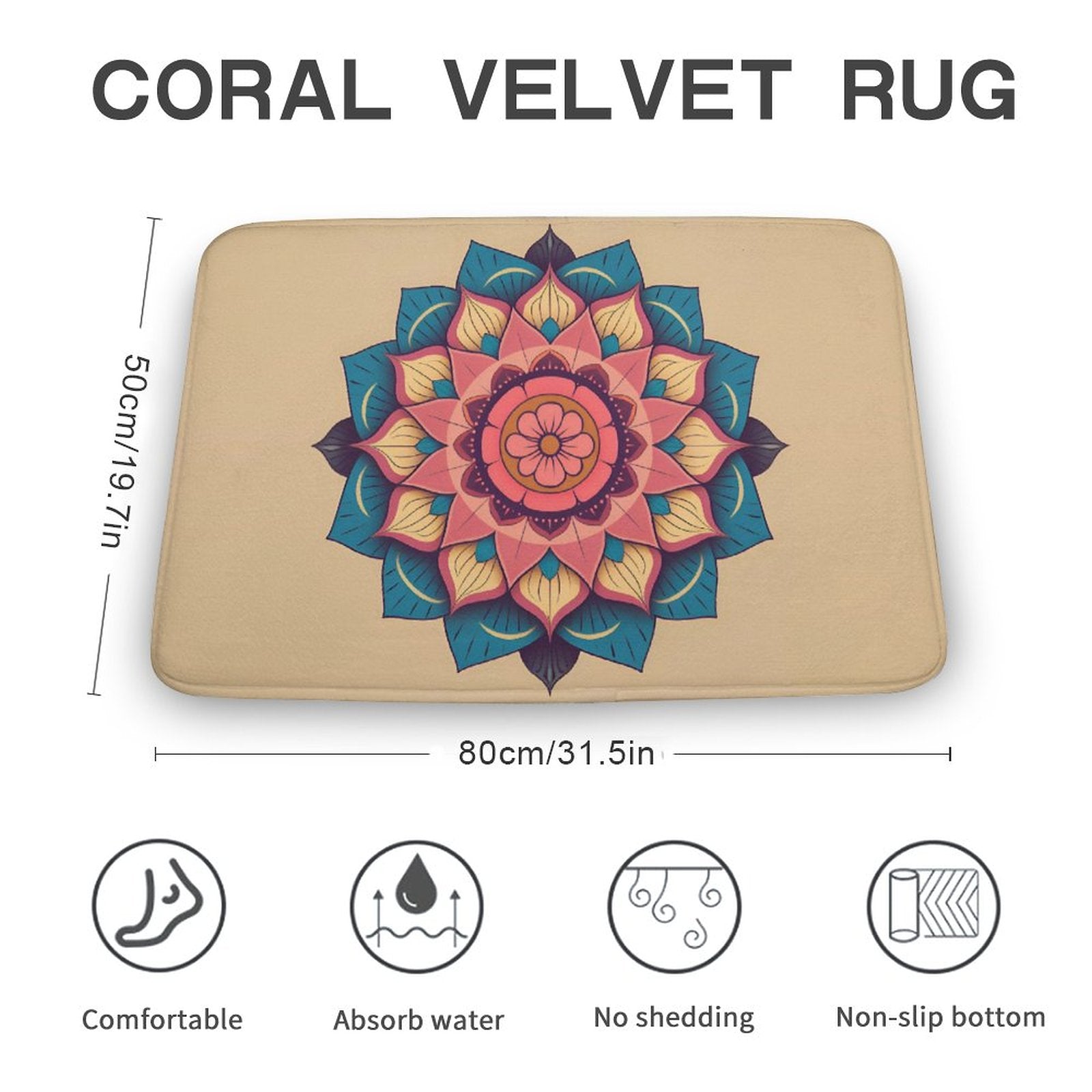 Lotus Coral Velvet Rug