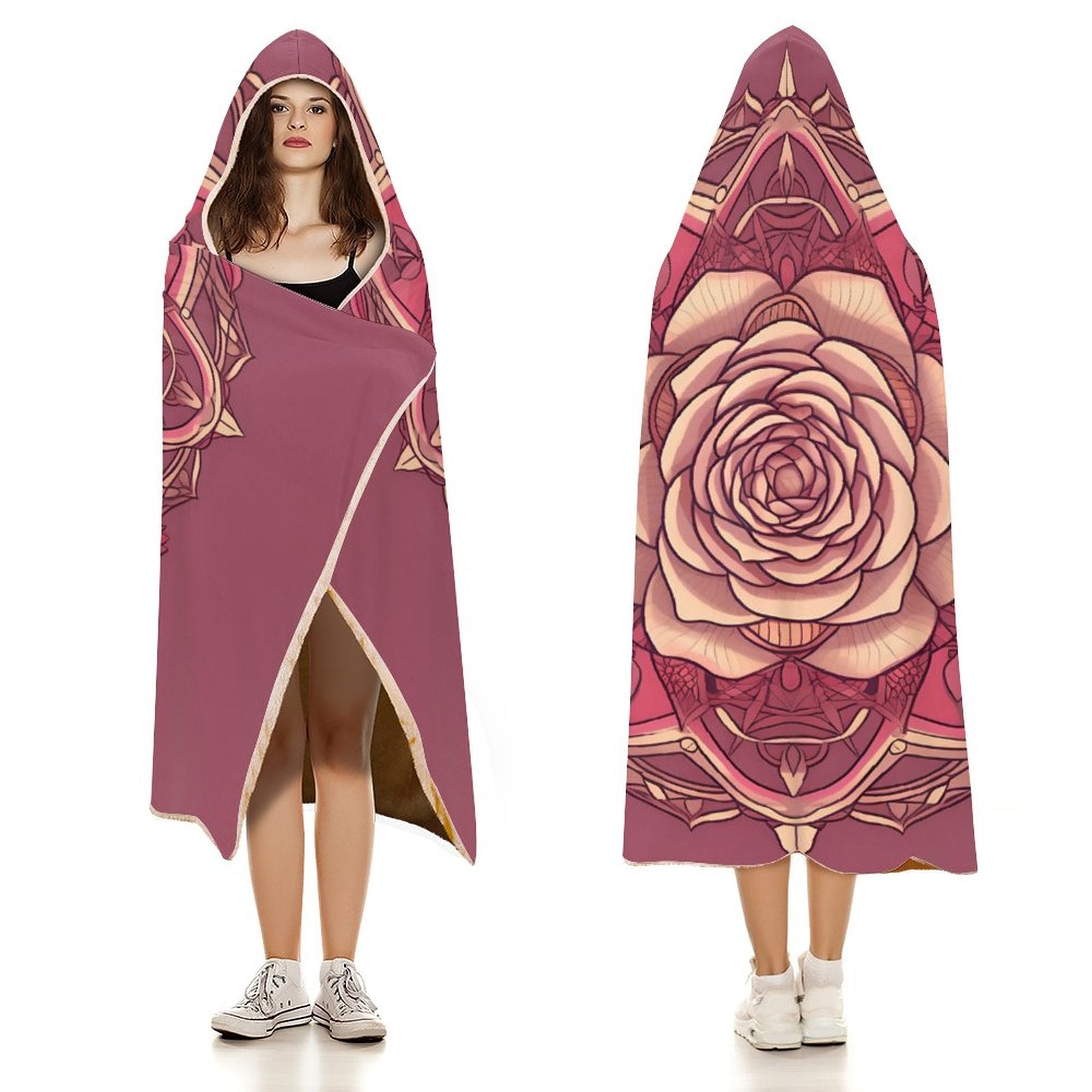 Rose Hooded Blanket