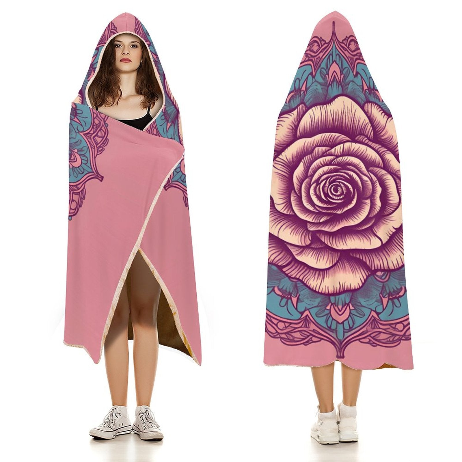 Rose Hooded Blanket