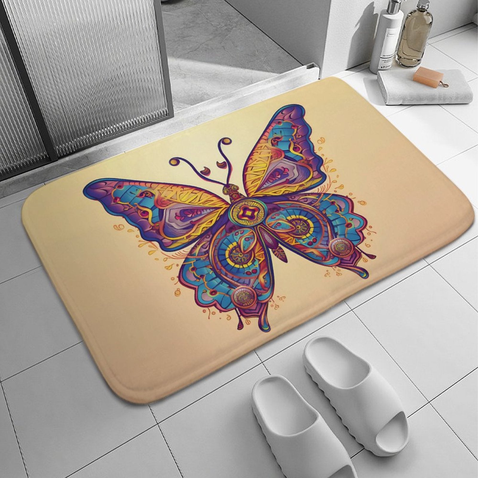 Butterfly Coral Velvet Rug