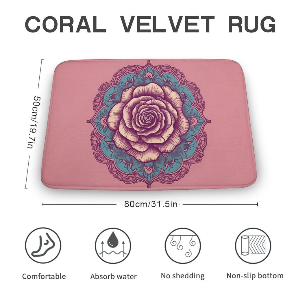 Alfombra de terciopelo coral rosa