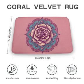 Rose Coral Velvet Rug