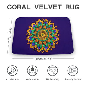 Sunflower Coral Velvet Rug