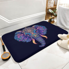 Elephant Coral Velvet Rug