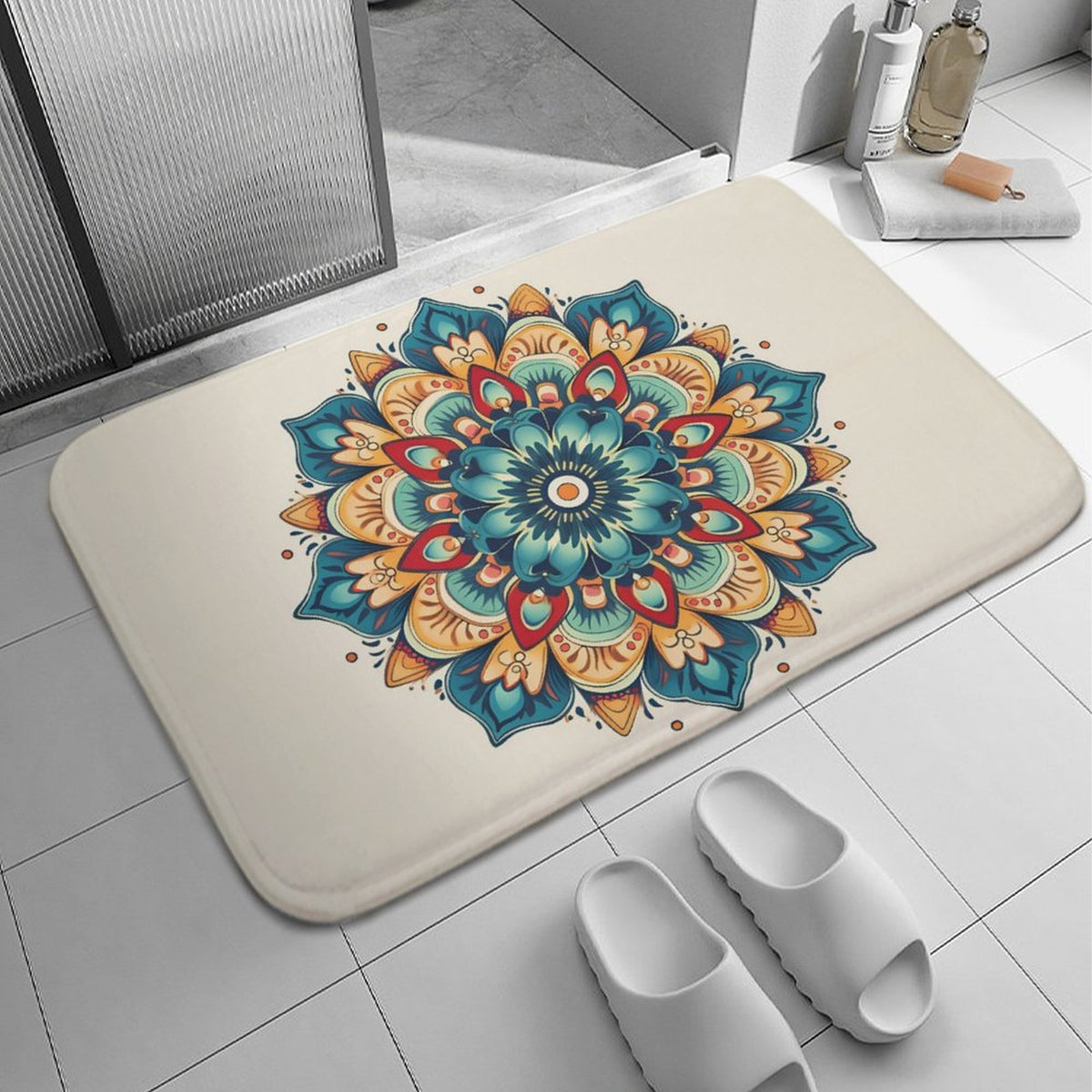 Flower Coral Velvet Rug