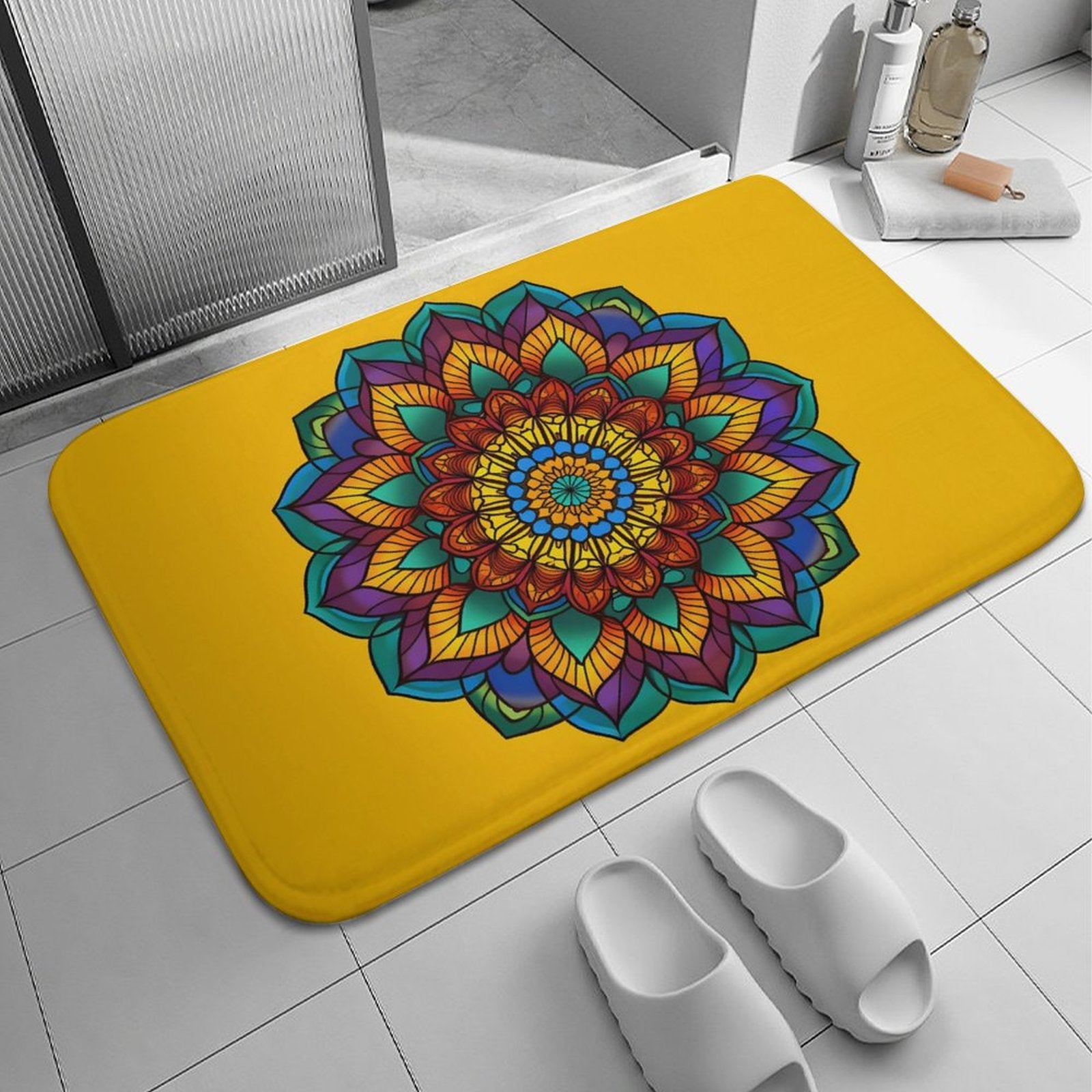 Sunflower Coral Velvet Rug