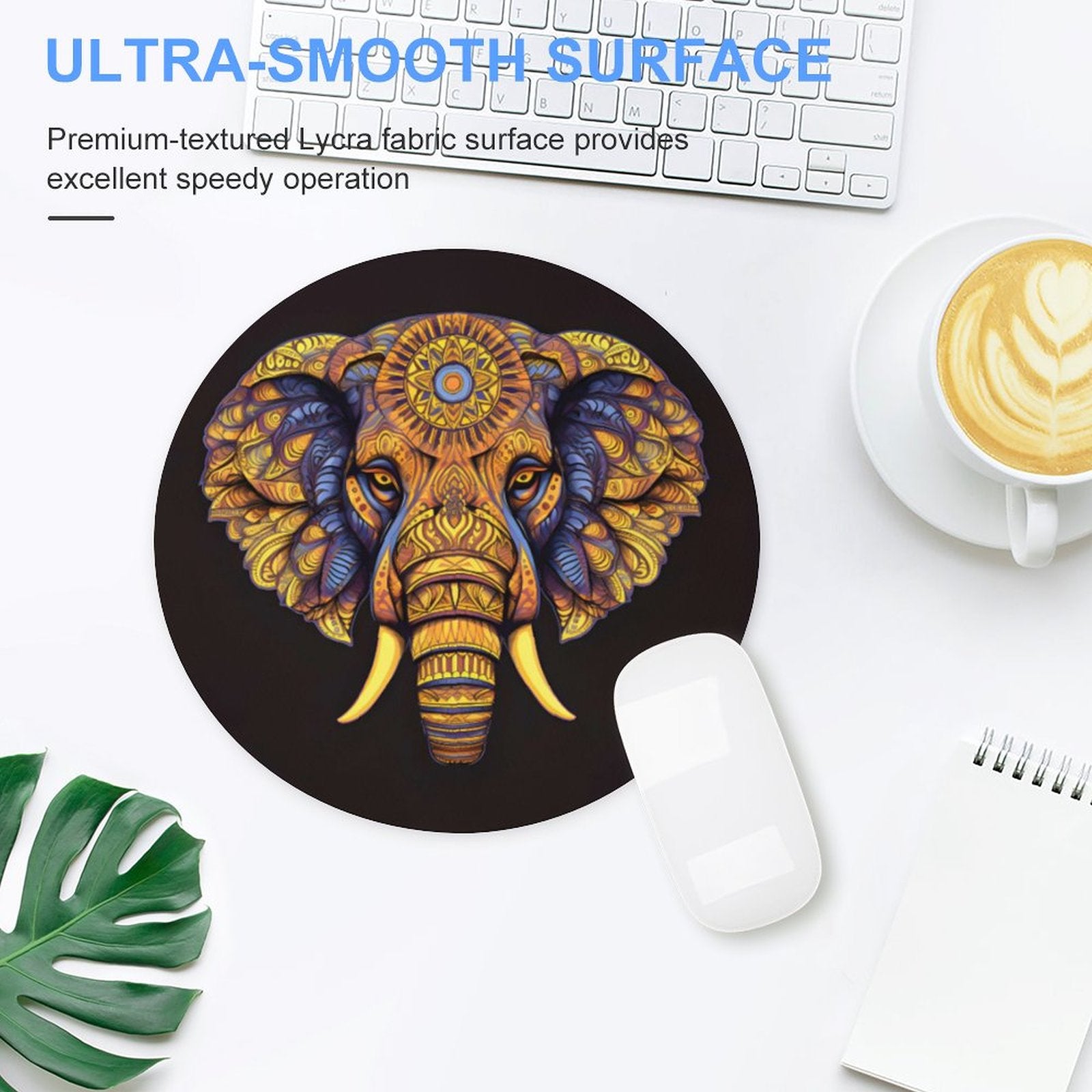 Elephant Round Mouse Pad