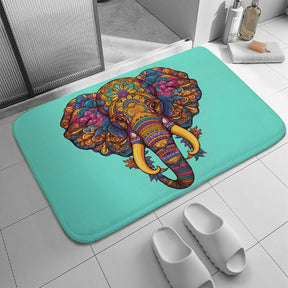 Elephant Coral Velvet Rug