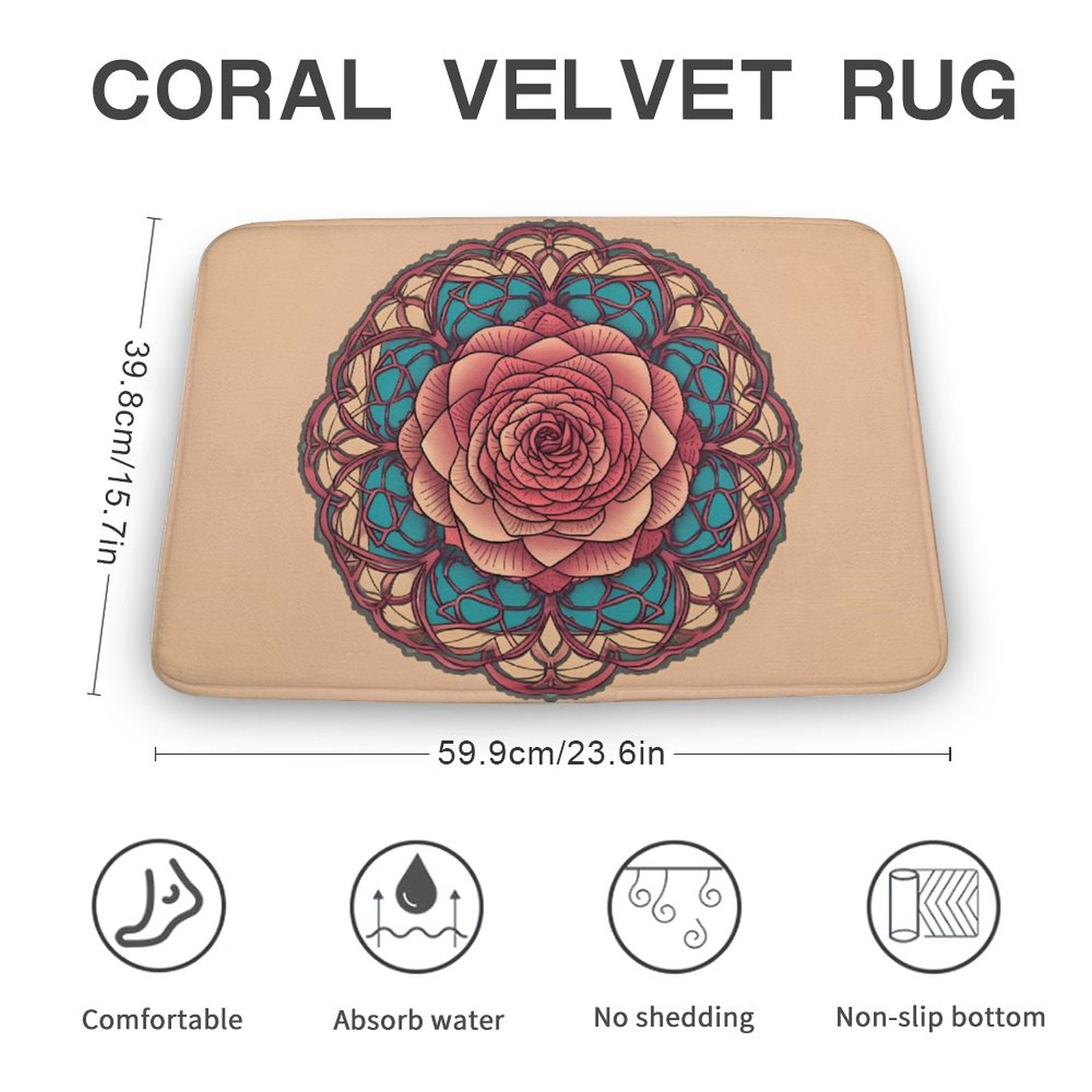 Rose Coral Velvet Rug