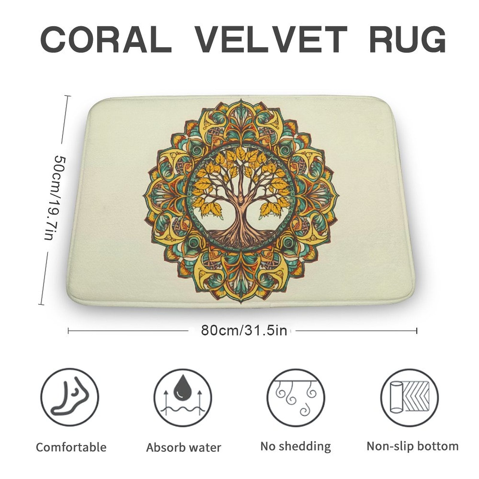 Tree Coral Velvet Rug