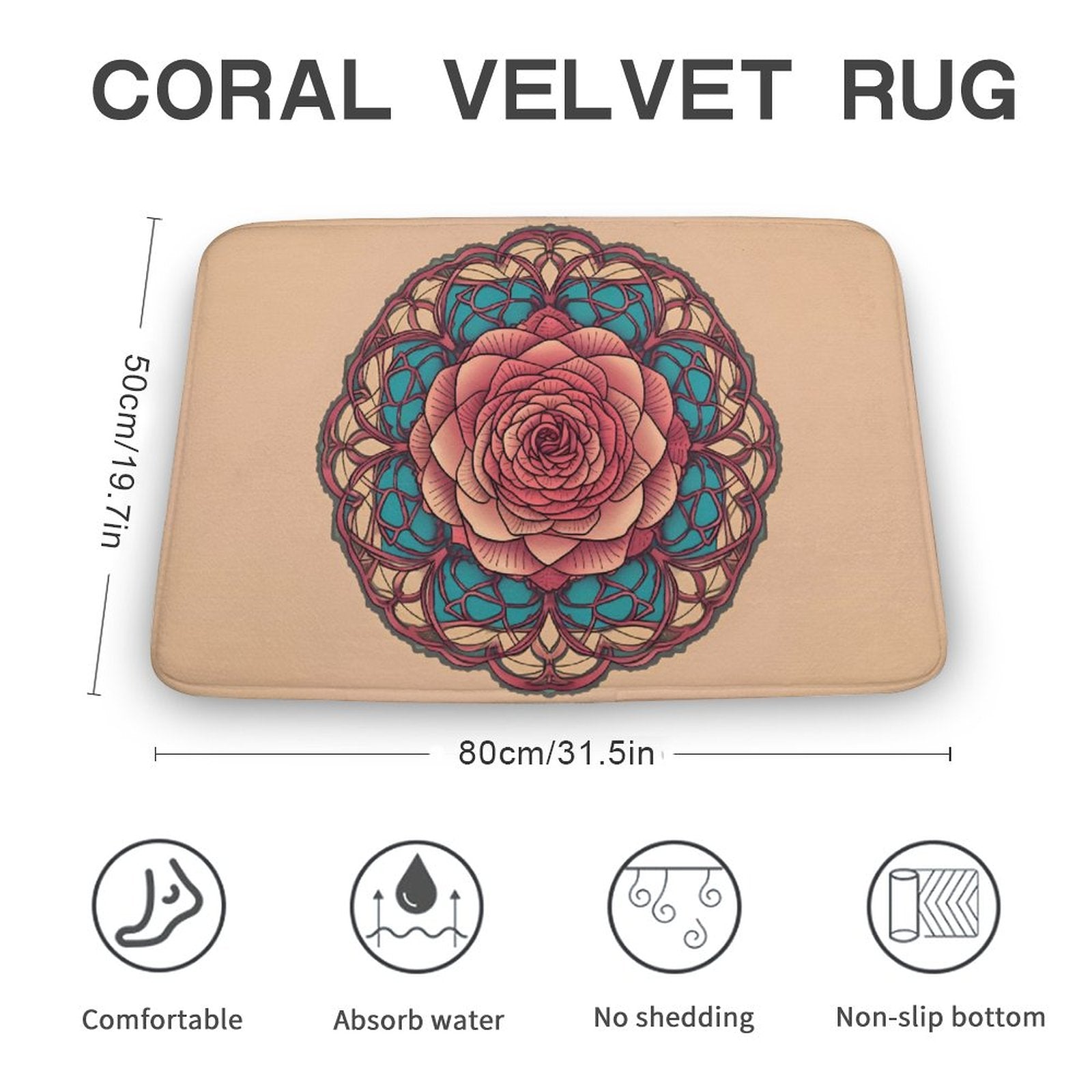 Rose Coral Velvet Rug