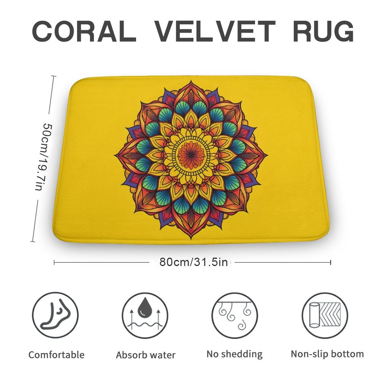 Sunflower Coral Velvet Rug