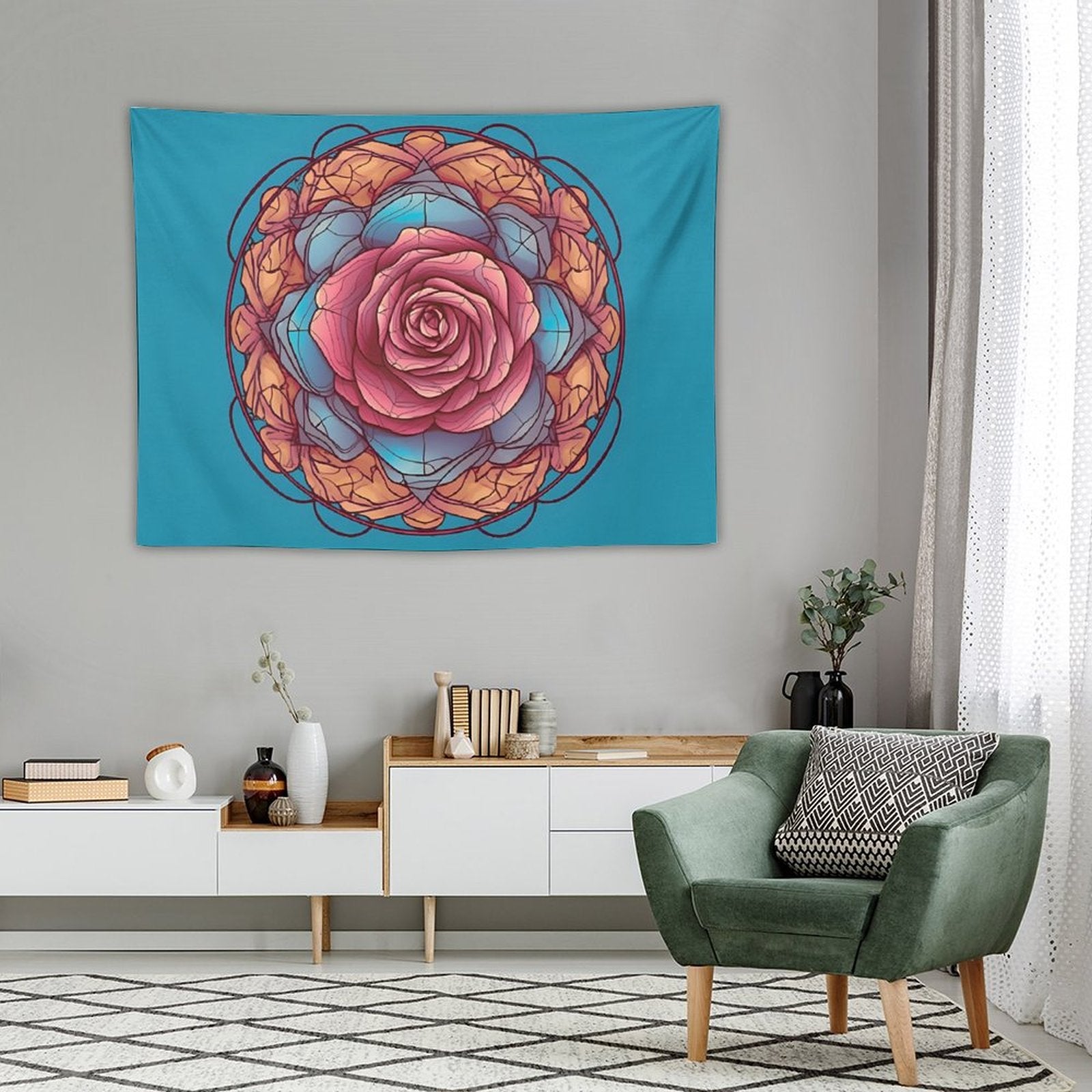 Tapiz de pared de rosas