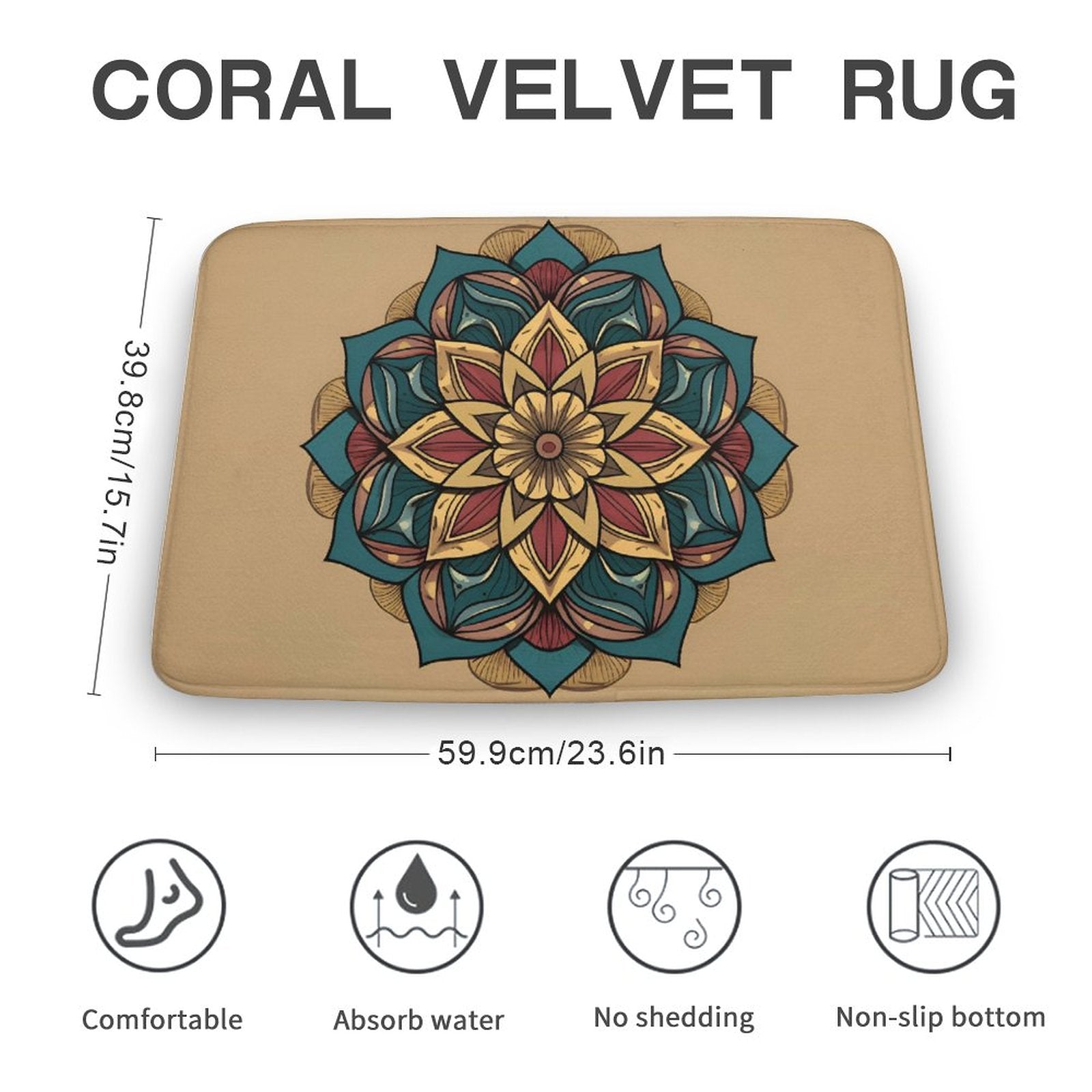 Lotus Coral Velvet Rug