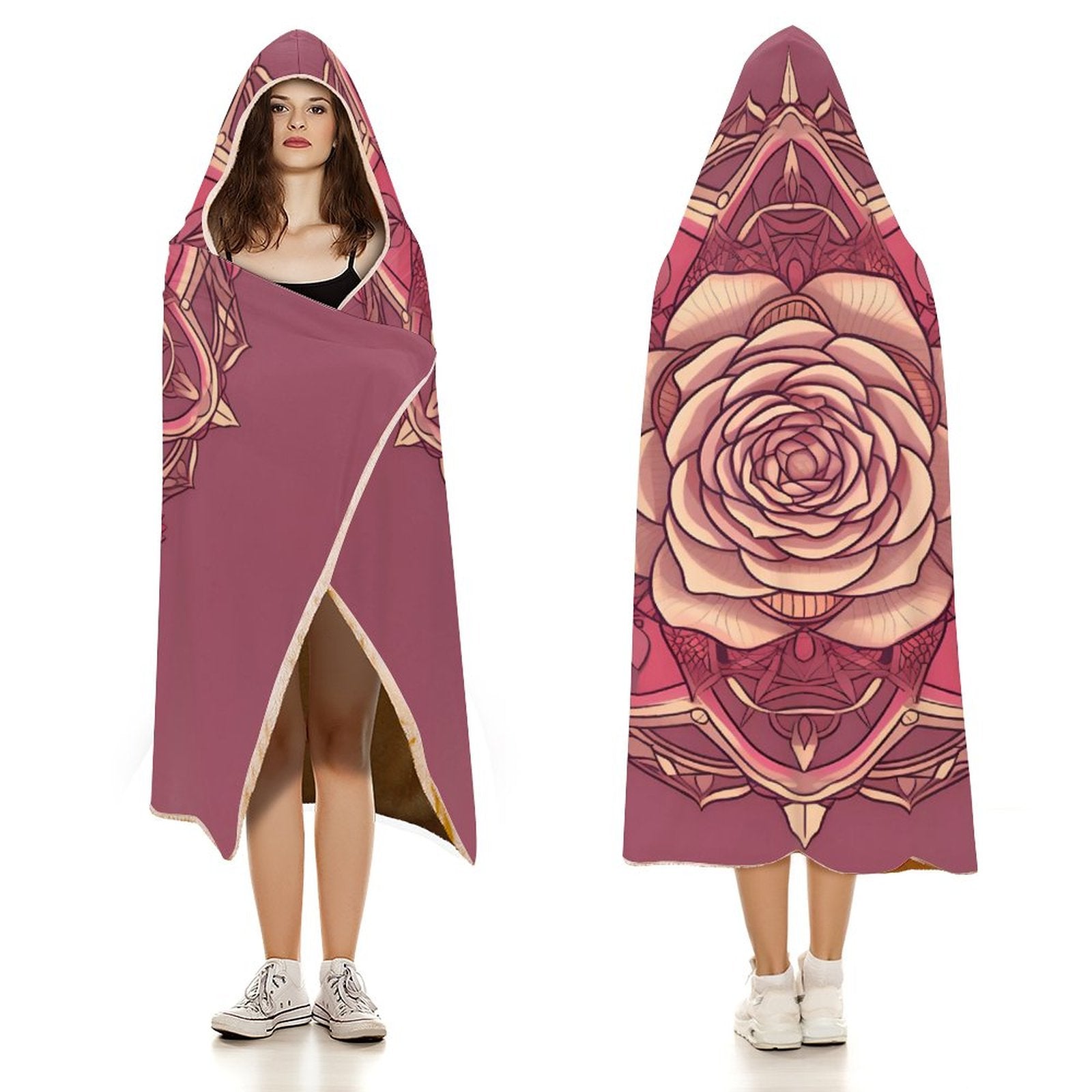 Rose Hooded Blanket