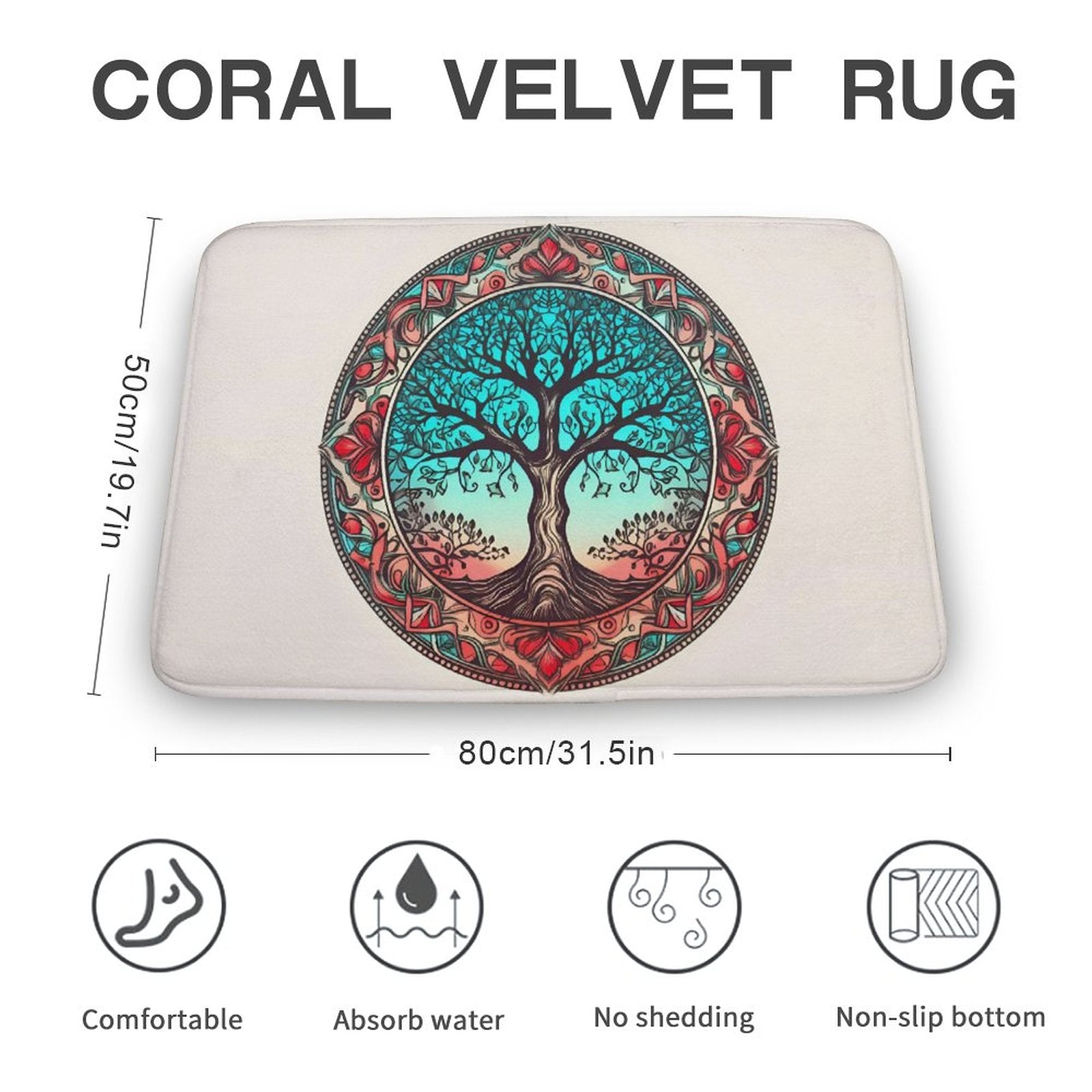 Tree Coral Velvet Rug