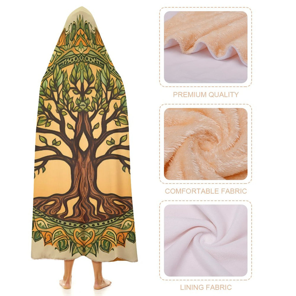 Manta con capucha de árbol