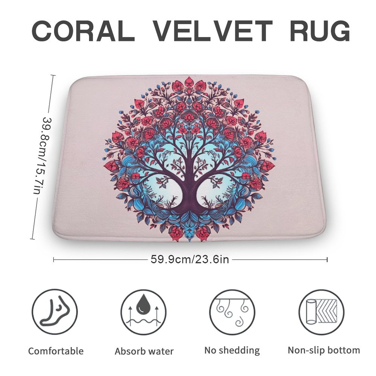 Tree Coral Velvet Rug