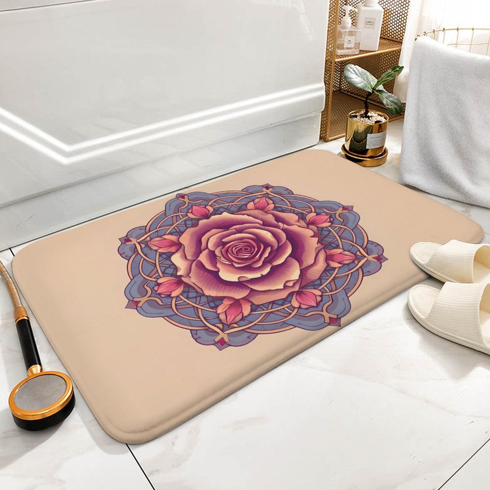 Rose Coral Velvet Rug