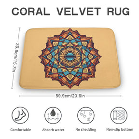 Geometric Coral Velvet Rug