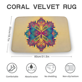 Butterfly Coral Velvet Rug