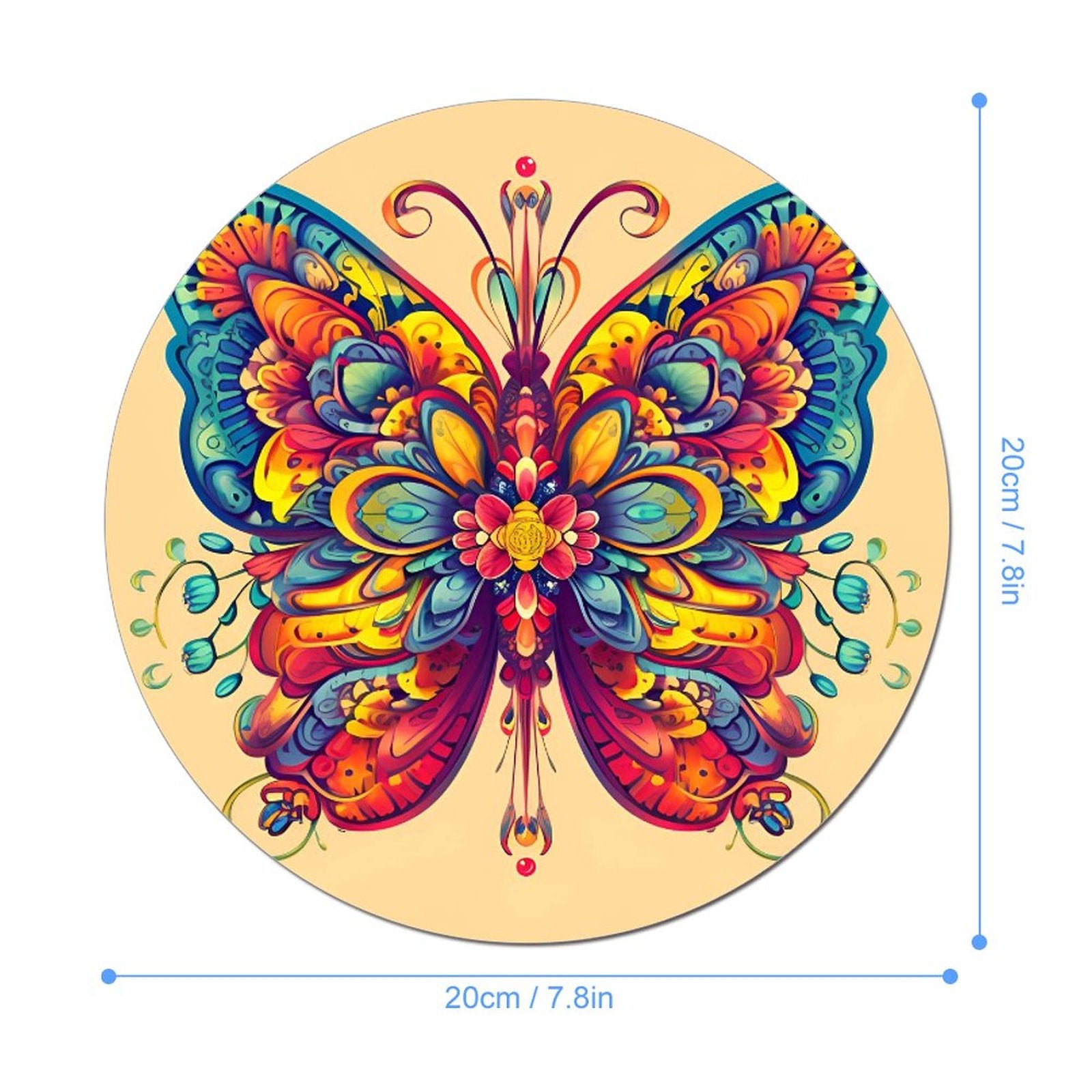 Butterfly Round Mouse Pad