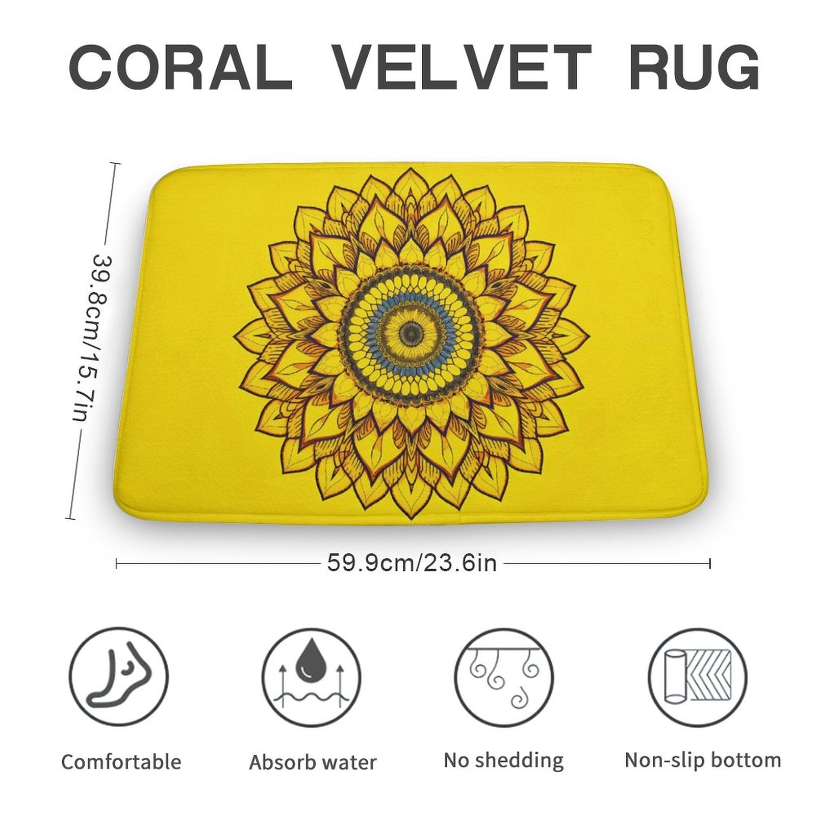 Sunflower Coral Velvet Rug