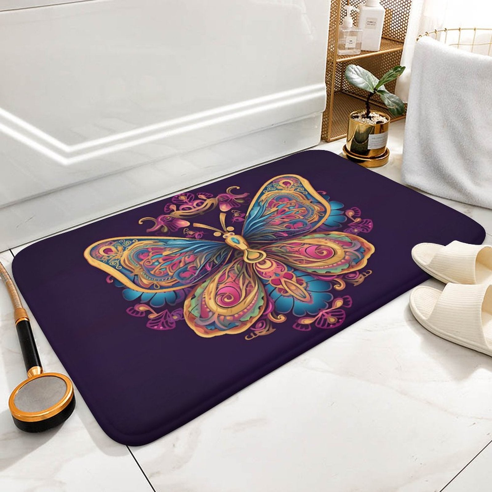 Butterfly Coral Velvet Rug