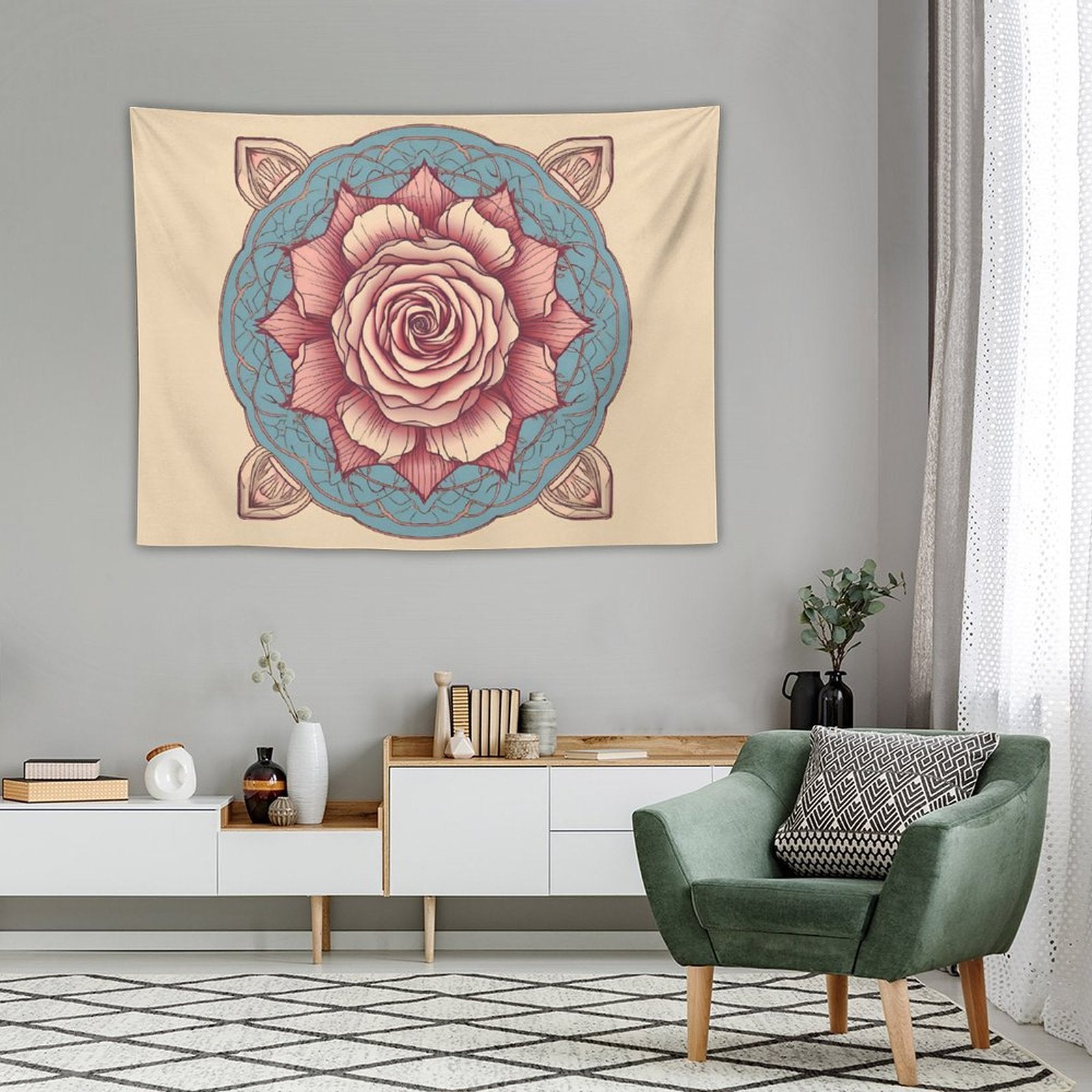 Tapiz de pared de rosas