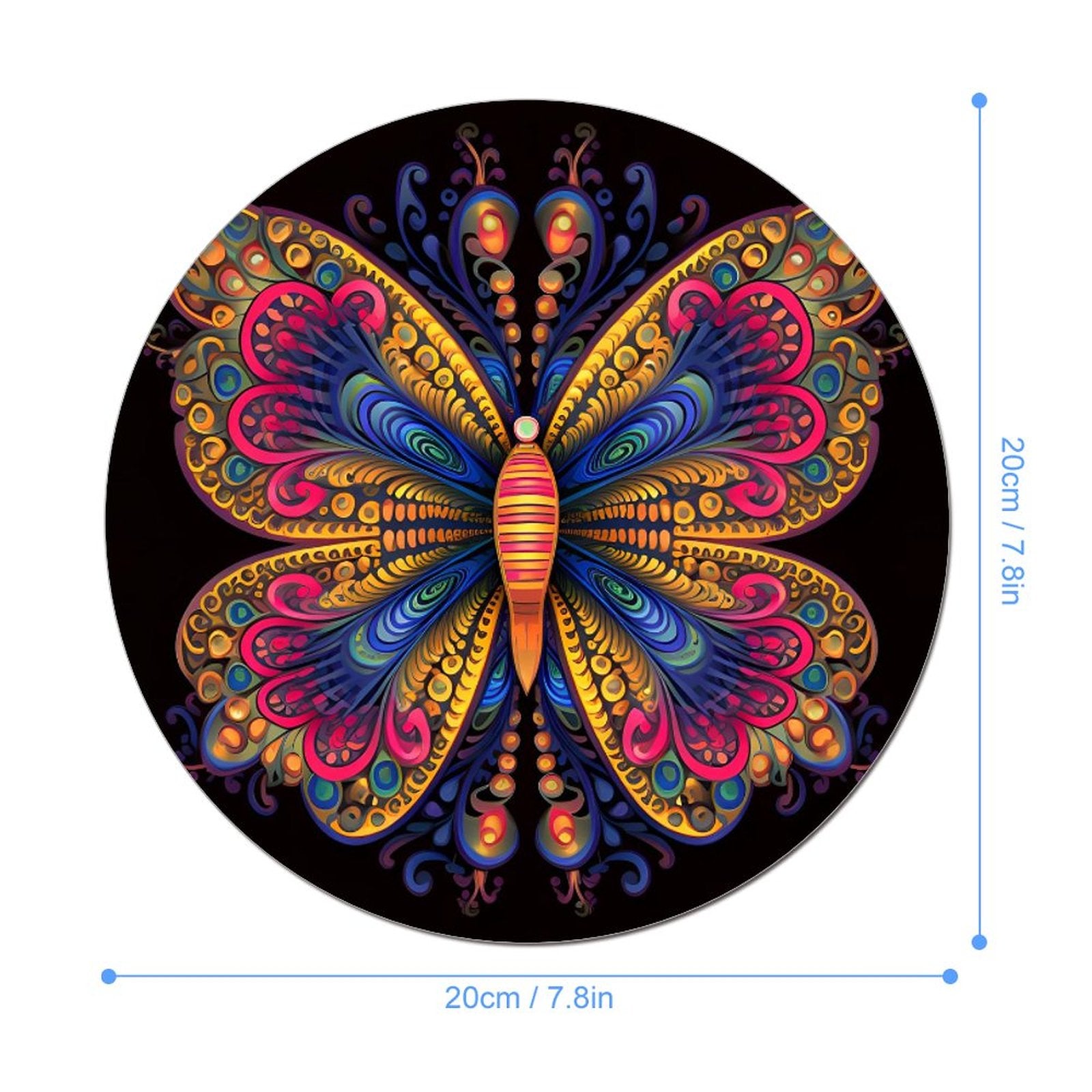 Butterfly Round Mouse Pad