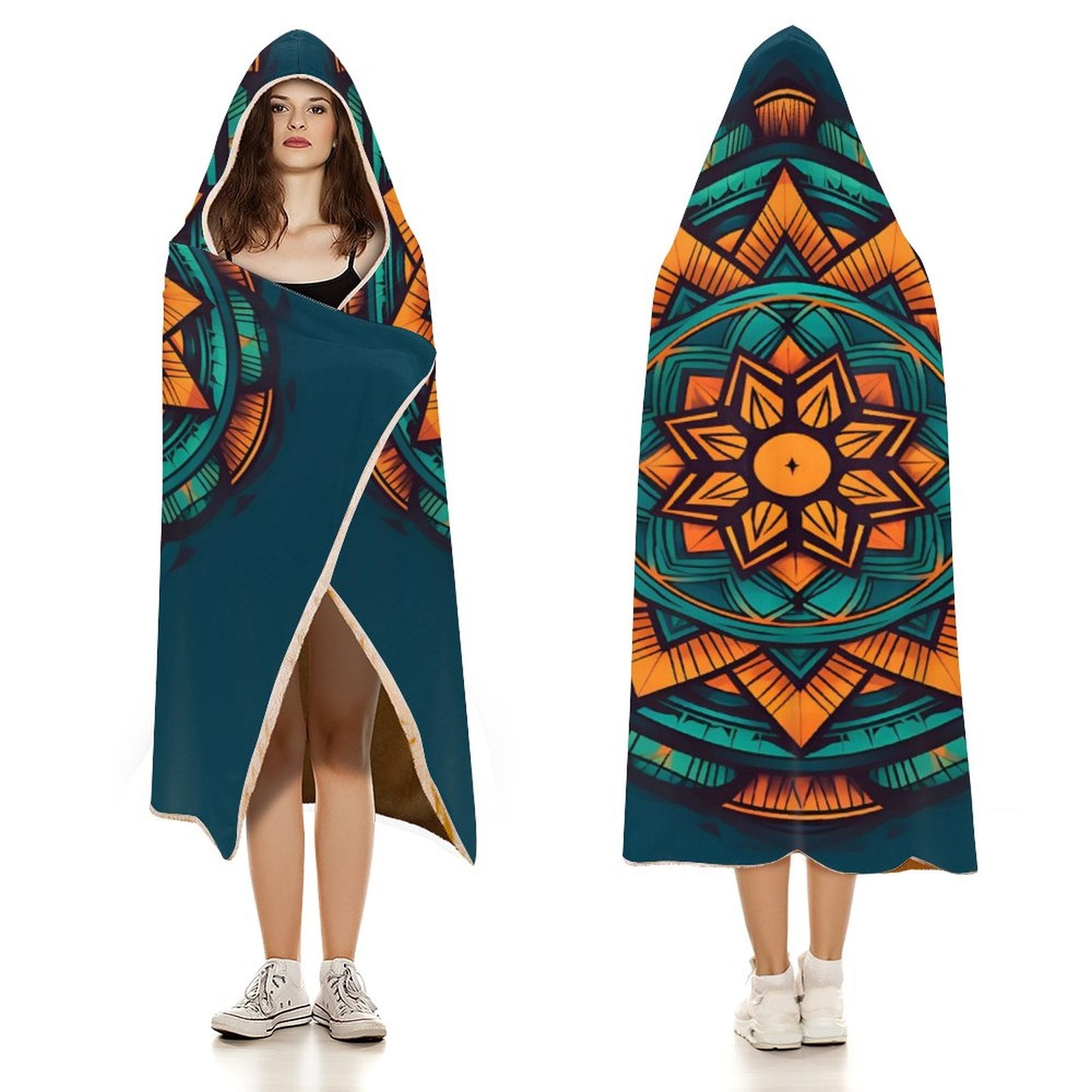 Geometric Hooded Blanket