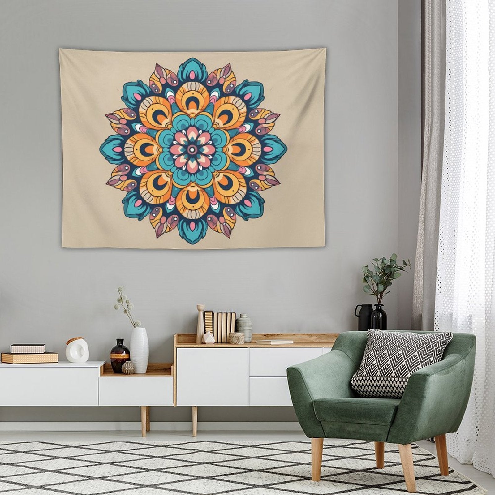 Tapiz de pared de flores