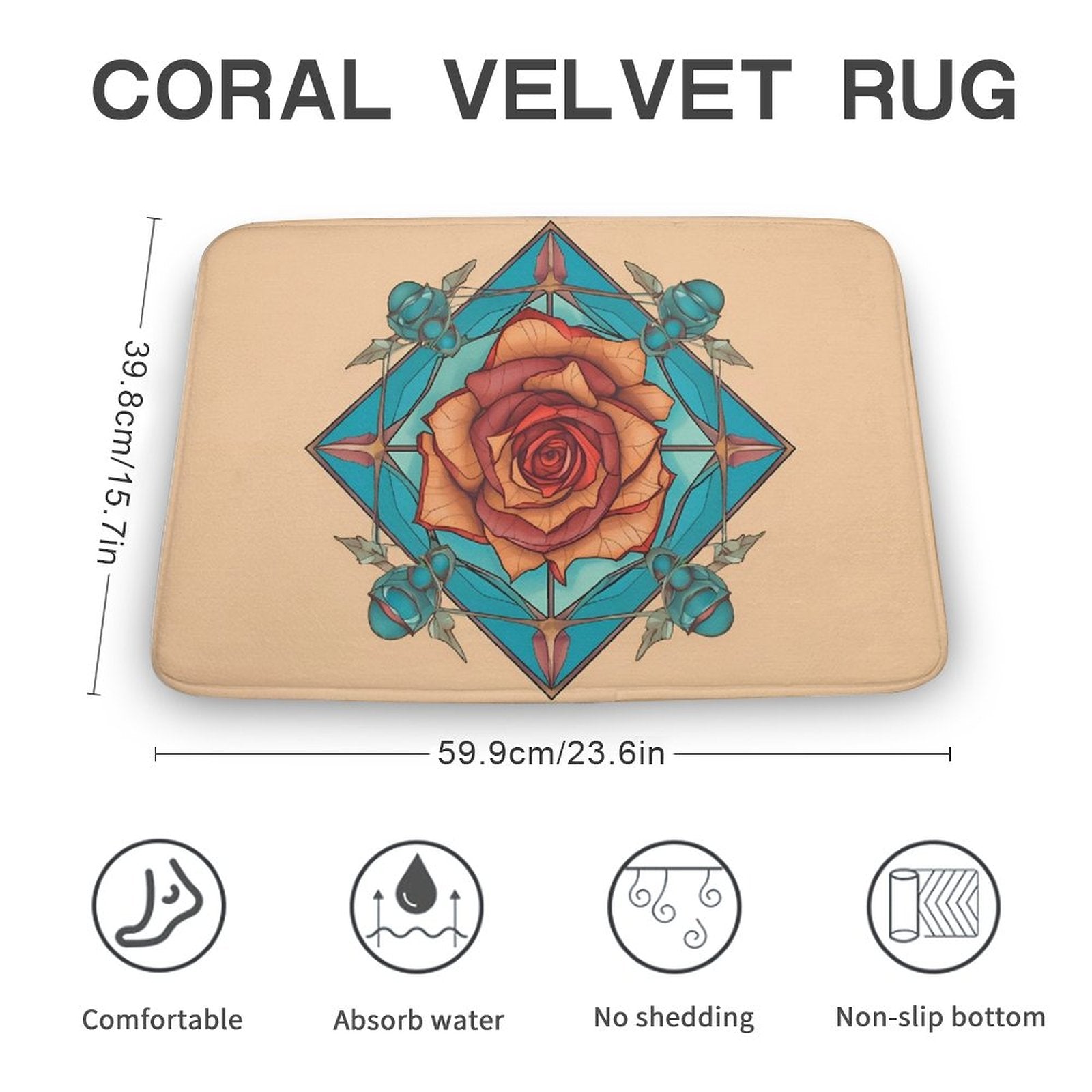 Rose Coral Velvet Rug