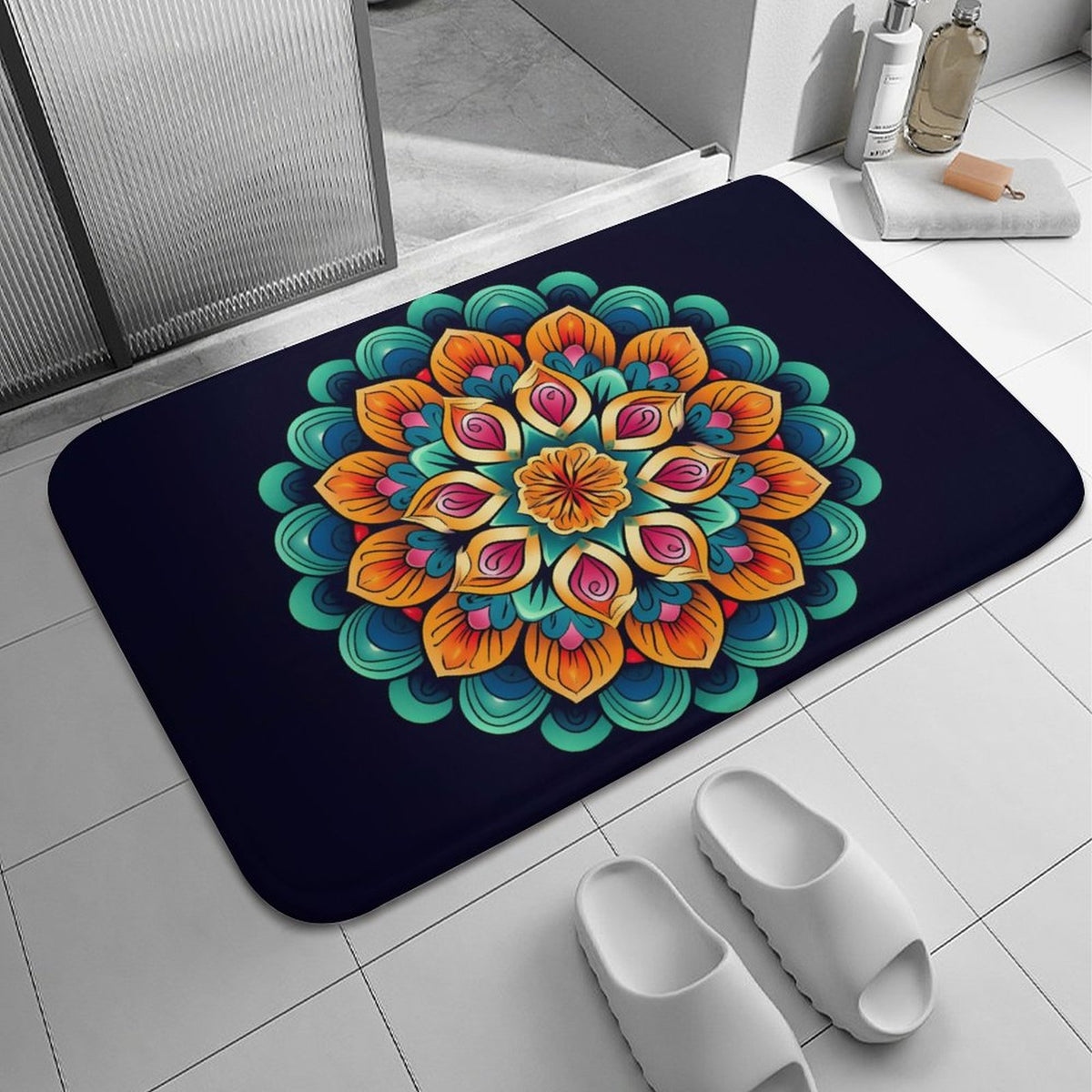 Flower Coral Velvet Rug