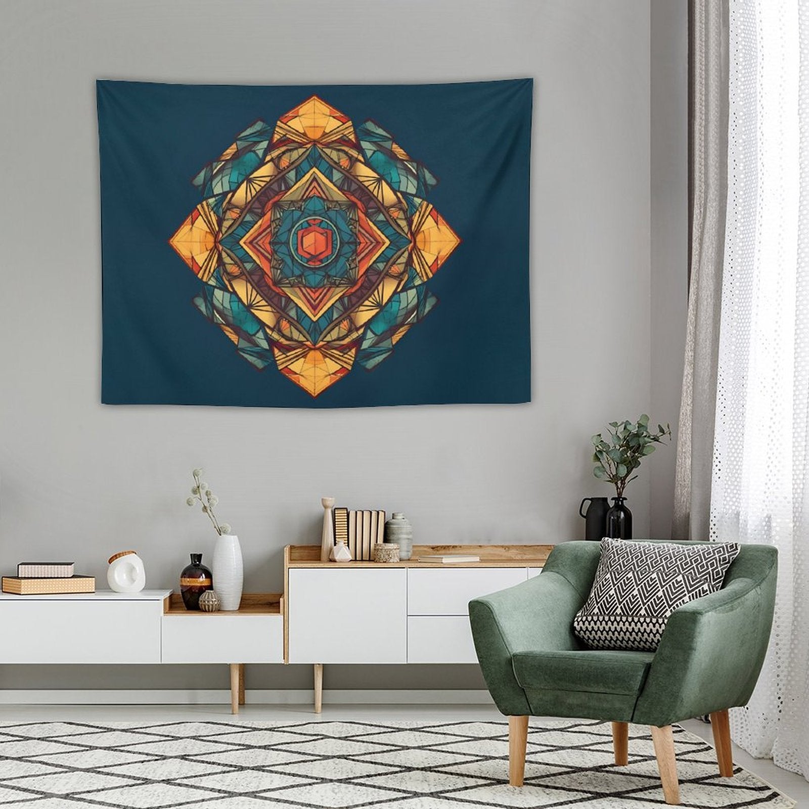 Tapiz geométrico de pared