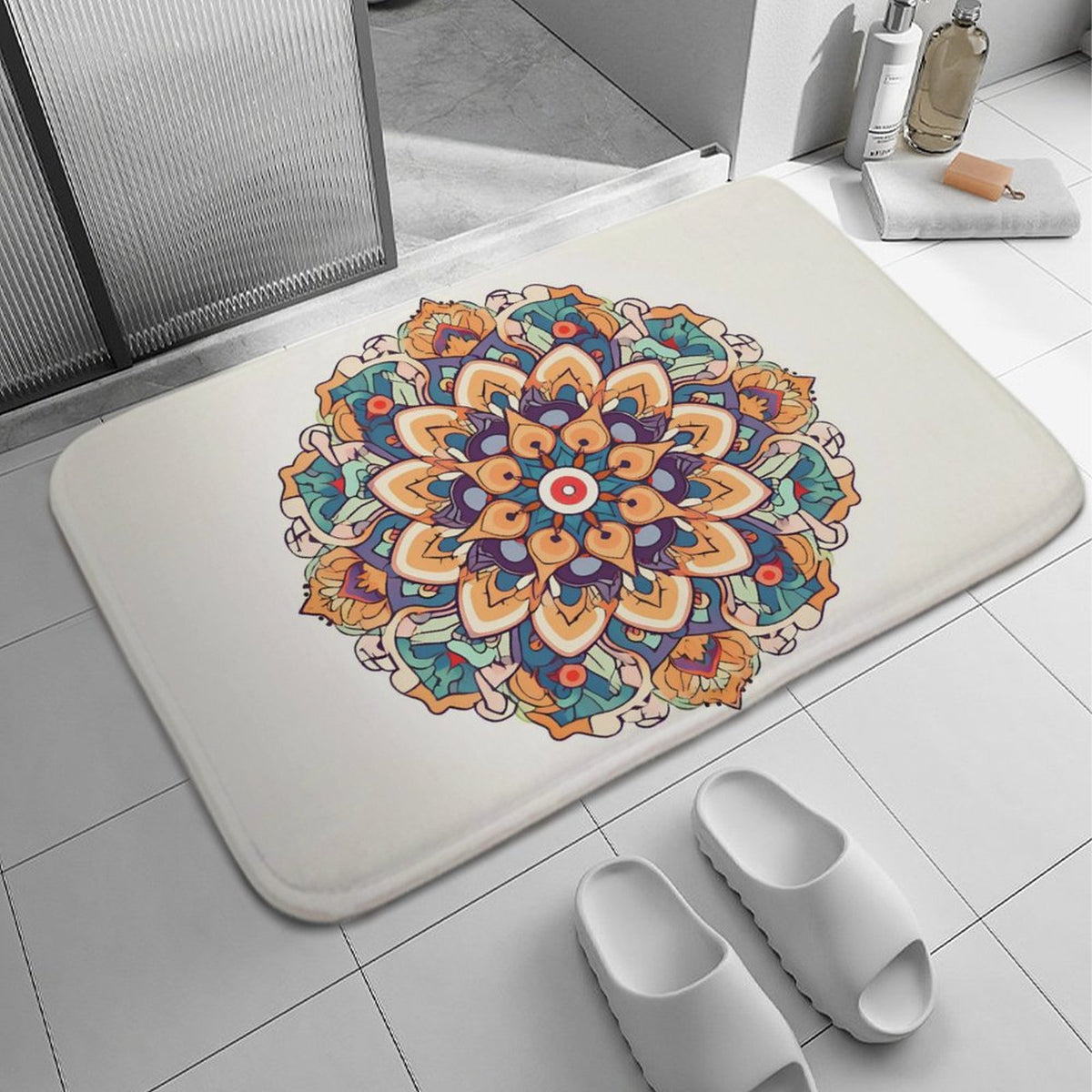 Flower Coral Velvet Rug