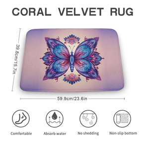 Butterfly Coral Velvet Rug