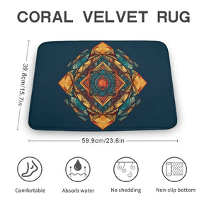 Geometric Coral Velvet Rug