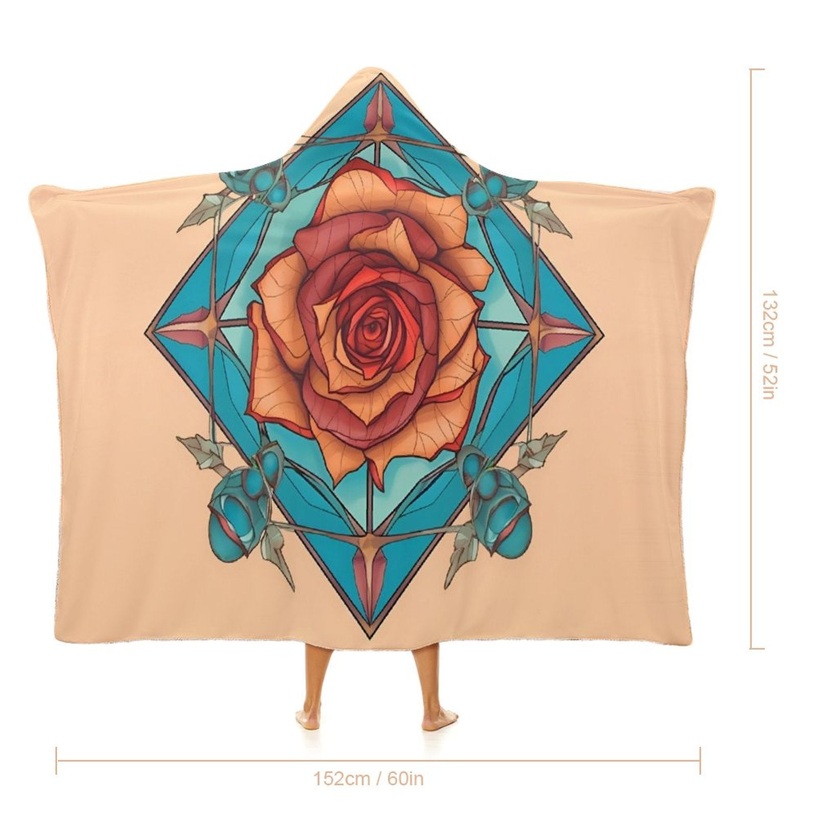 Manta con capucha de rosas