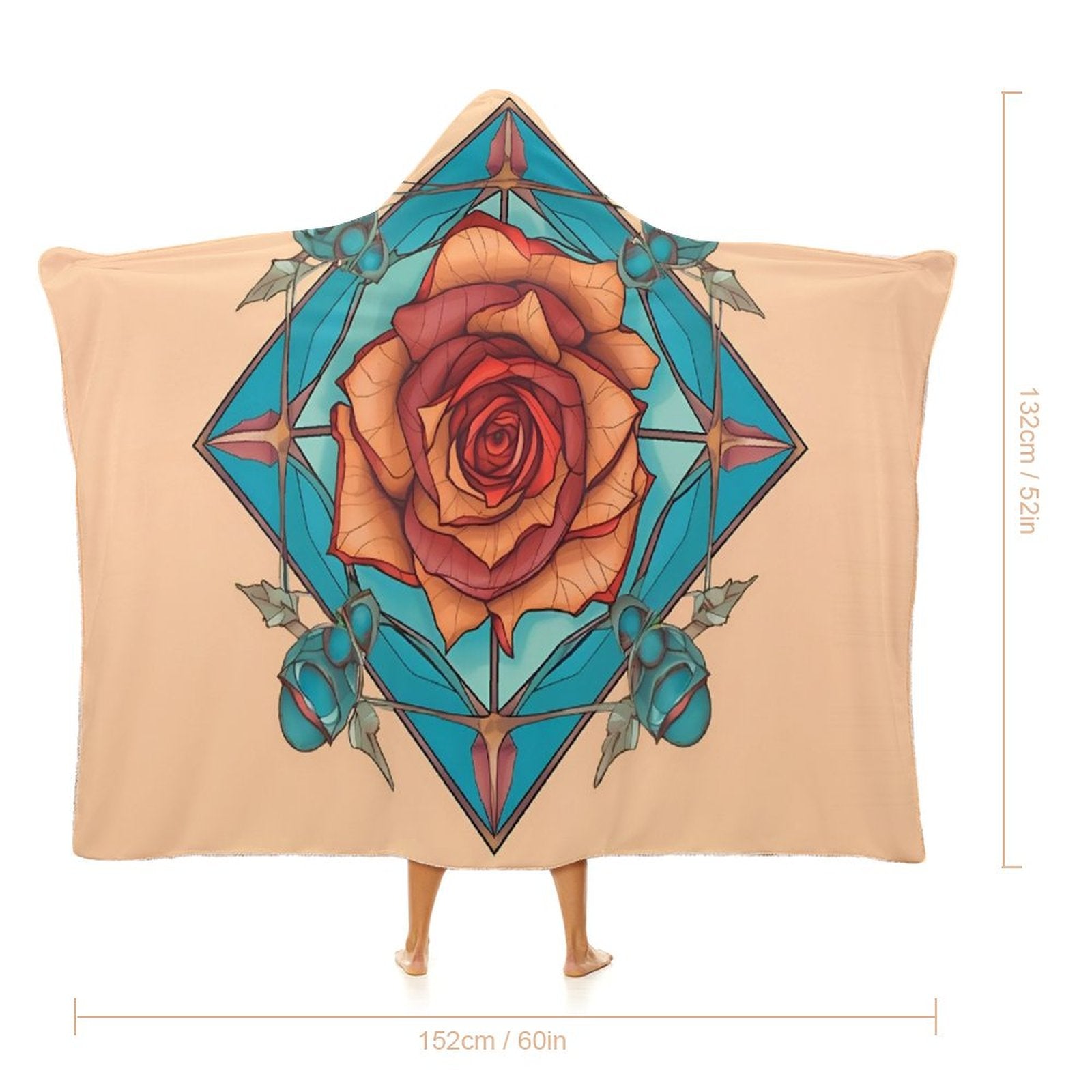 Rose Hooded Blanket