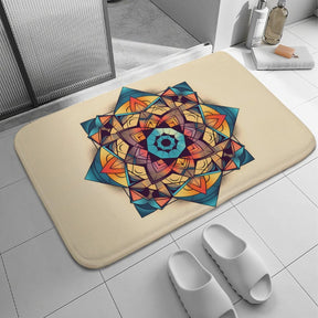 Geometric Coral Velvet Rug