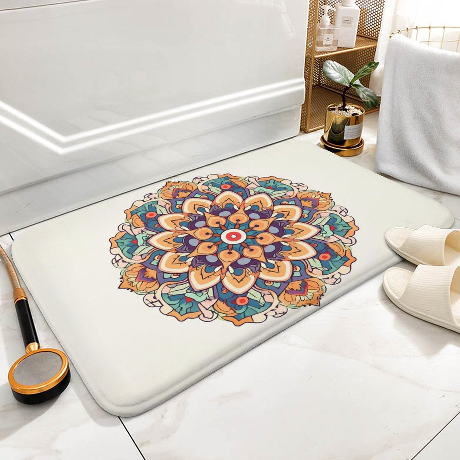 Flower Coral Velvet Rug