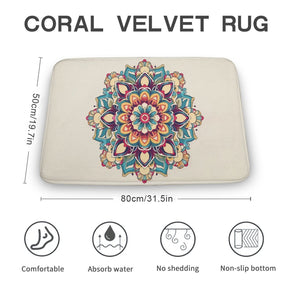 Flower Coral Velvet Rug