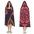 Manta con capucha de rosas