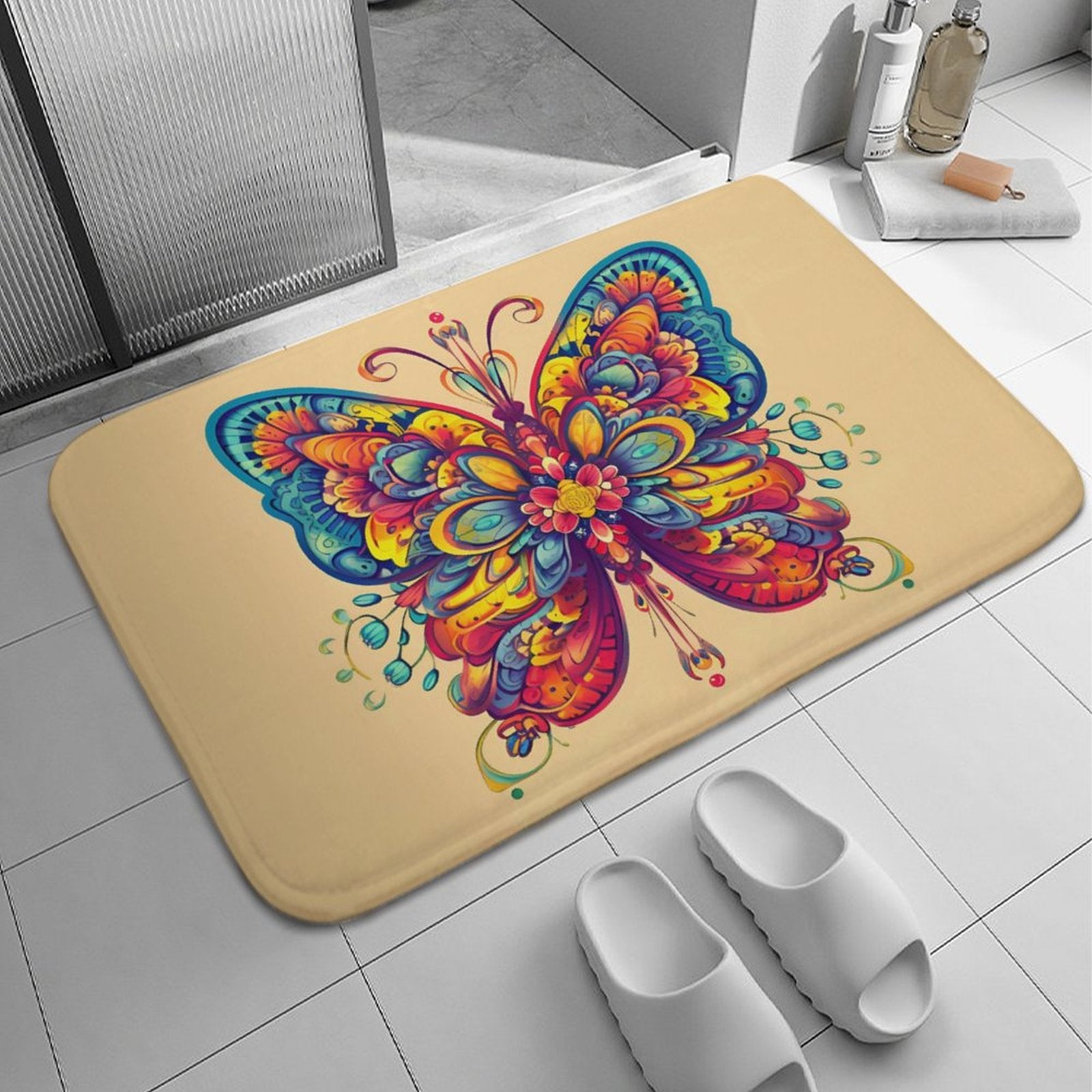 Butterfly Coral Velvet Rug