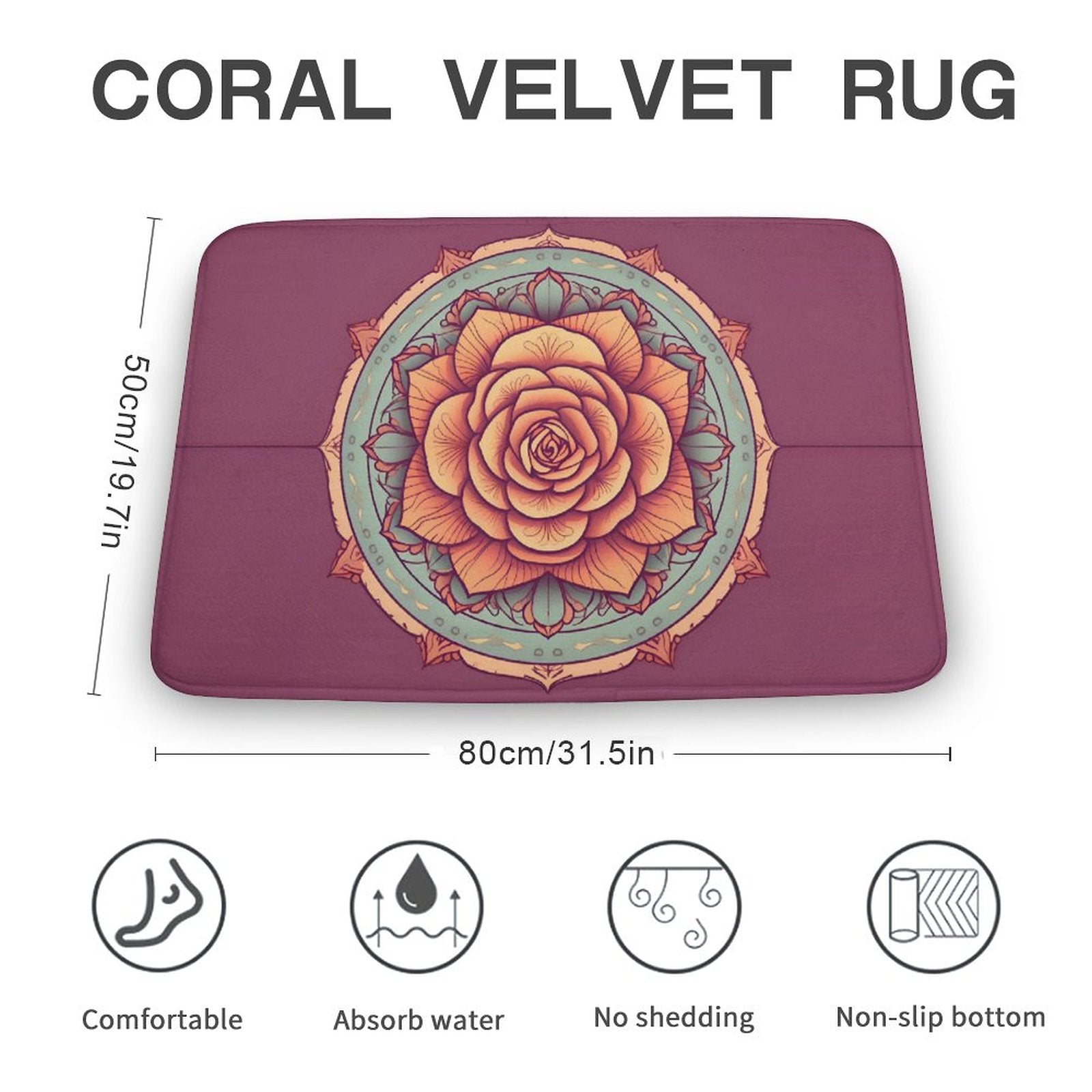 Rose Coral Velvet Rug