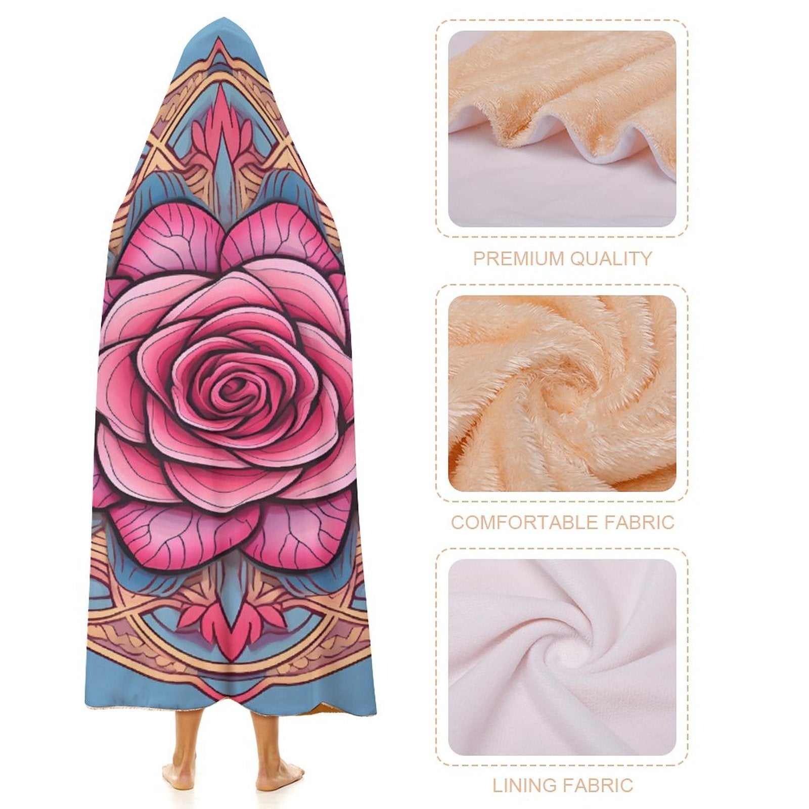 Rose Hooded Blanket