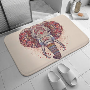 Elephant Coral Velvet Rug