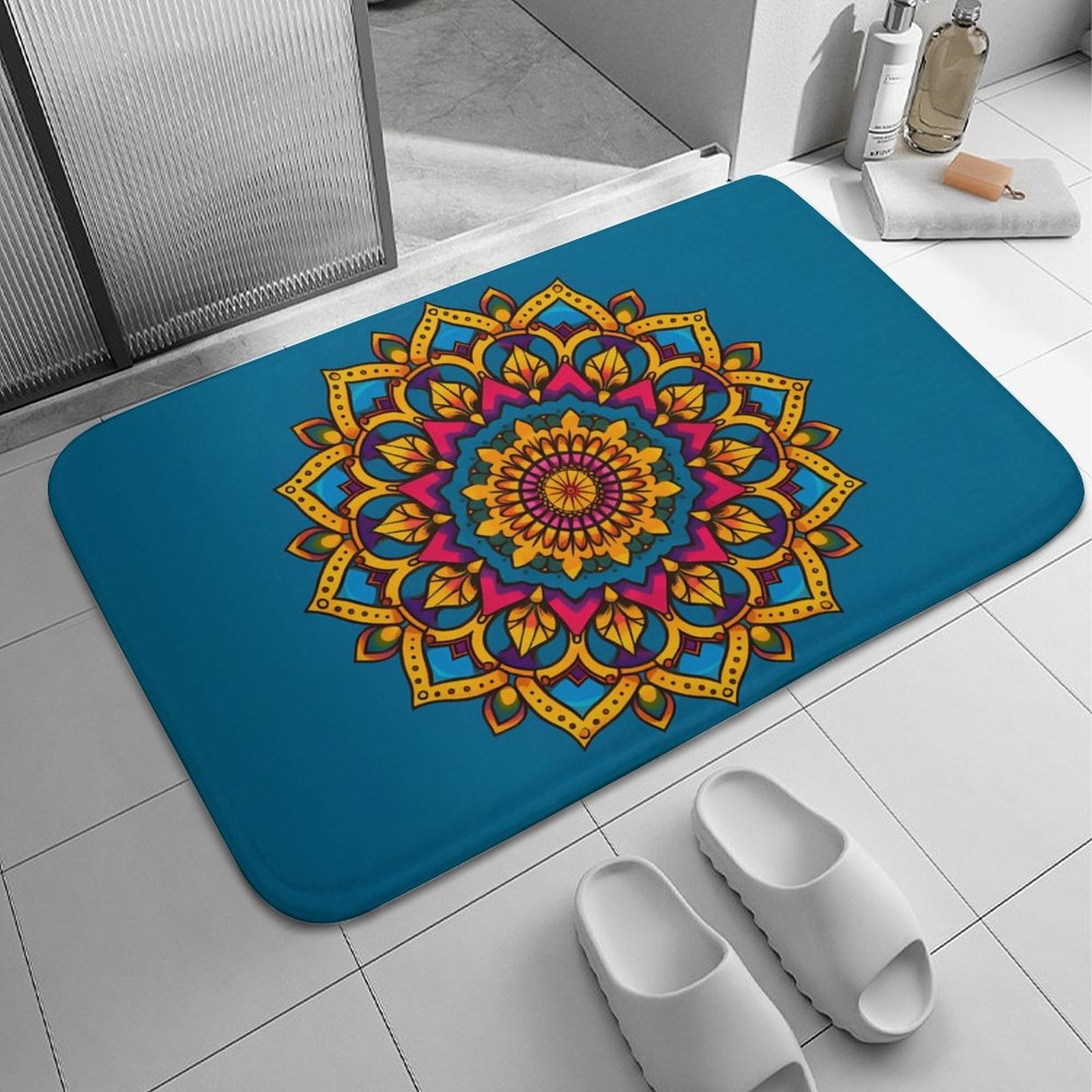 Sunflower Coral Velvet Rug