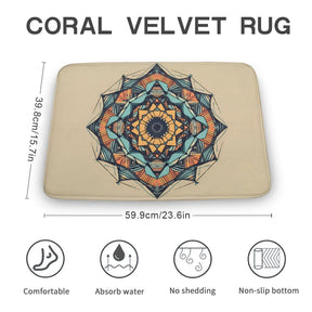 Geometric Coral Velvet Rug